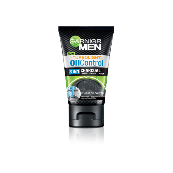 Garnier MEN Turbo Light Oil Control Facial Wash Intensive 3 in 1 100 mL